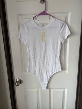 Copper Key White Crew Neck Bodysuit